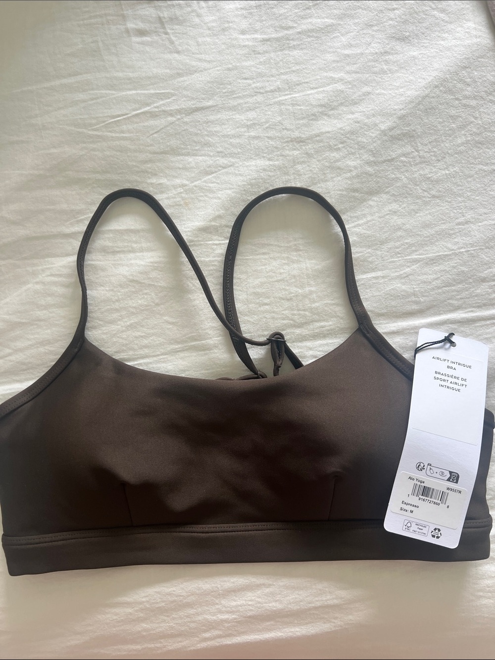 ALO Airlift Intrigue Bra - Medium - Espresso - NEW WITH TAGS